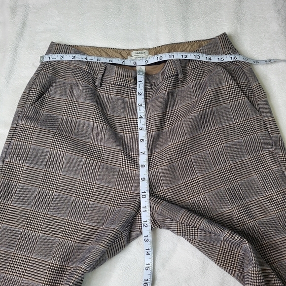 L.L Bean Plaid Houndstooth Black/Tan Dresspants. Size 12 Petite. Item 500955 - Picture 9 of 12